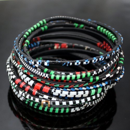 Bracelets  Fin Plastique Homme/Femme/Enfant Lot 6 ou 12 Rouge/Vert/Bleu Bracelet Africain