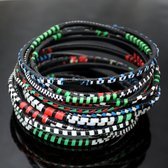 Bijoux Ethniques Bracelets Africains Fin Plastique Homme/Femme/Enfant Lot 6 ou 12 Rouge/Vert/Bleu Bracelet Africain