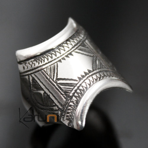 Bijoux Touareg Ethniques Bague Chevalire en Argent Grave homme/femme 10