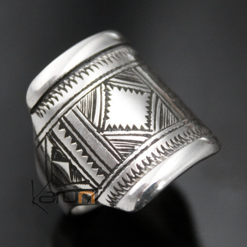 Bijoux Touareg Ethniques Bague Chevalire en Argent Grave homme/femme 03