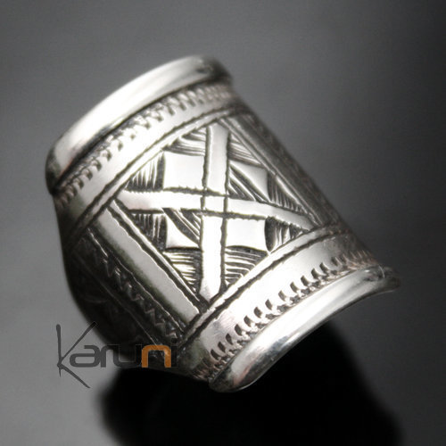 Bijoux Touareg Ethniques Bague Chevalire en Argent Grave homme/femme 05