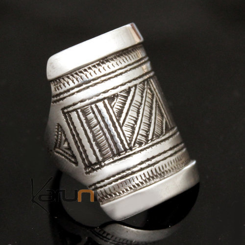 Bijoux Touareg Ethniques Bague Chevalire en Argent Grave homme/femme 07