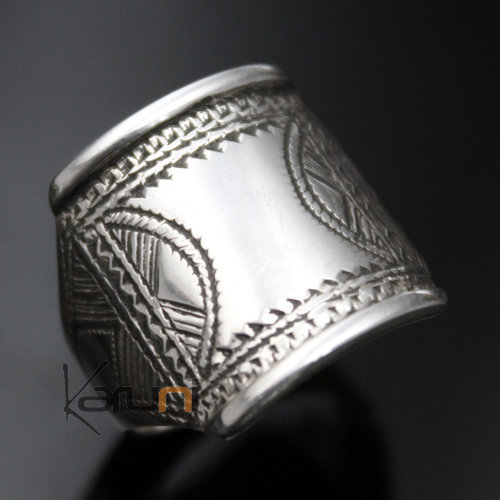 Bijoux Touareg Ethniques Bague Chevalire en Argent Grave homme/femme 08