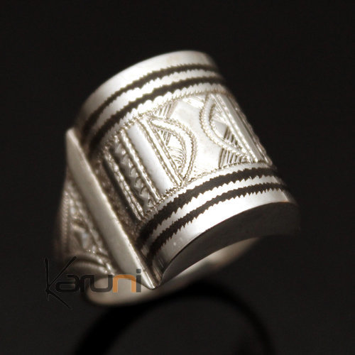 Bijoux Touareg Ethniques Bague Chevalire en Argent Homme/Femme Volume 07 Cylindre