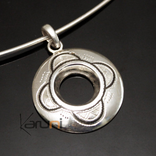 Collier Pendentif en Argent 19 Petit Rond Gravé