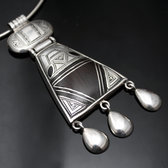 Bijoux Touareg Ethniques Collier en Argent et Ebne 01 - KARUNI