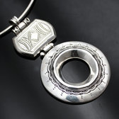 Collier Pendentif en Argent 24 Grand Rond Grav Pendant
