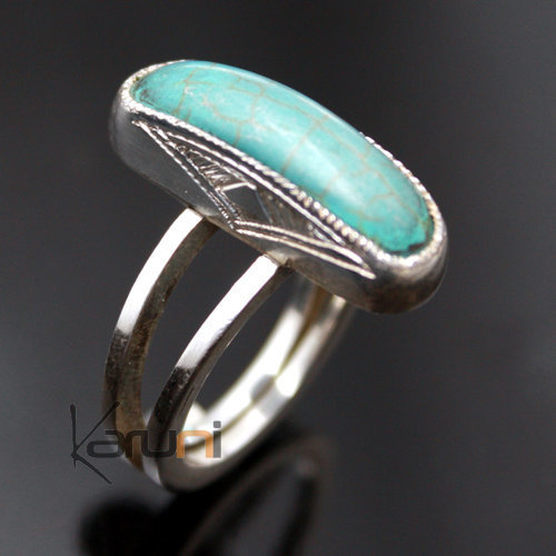 Bague en Argent et Turquoise 06 Longue