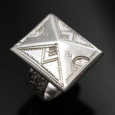 Bijoux Touareg Ethniques Bague Argent Carr - KARUNI