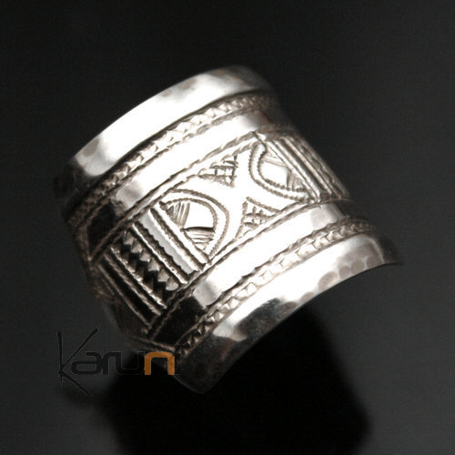 Bijoux Touareg Ethniques Bague Chevalire en Argent Grave homme/femme 27