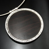 Bijoux Touareg Ethniques Pendentif Argent et Ebne Rond 01 - KARUNI