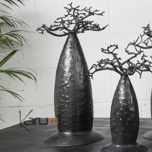 Arbre à  Bijoux design Baobab 40/45 cm métal recyclé Madagascar