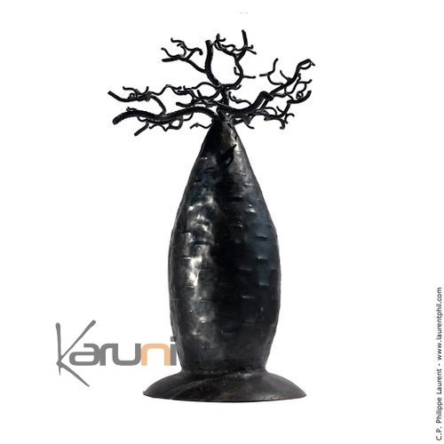 Arbre à  Bijoux design Baobab 40/45 cm métal recyclé Madagascar