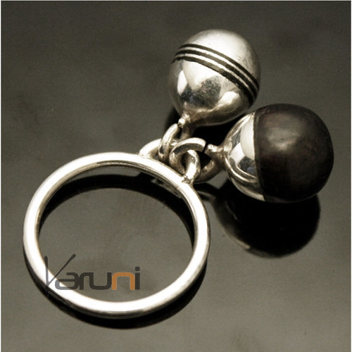 Bijoux Touareg Ethniques Bague en Argent 925 et bne 013 Boules Ebne Inspiration Karuni