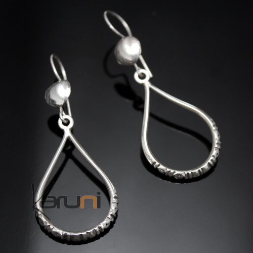 Bijoux Touareg Ethniques Boucles d'oreilles en Argent 69 Goutte d'Eau