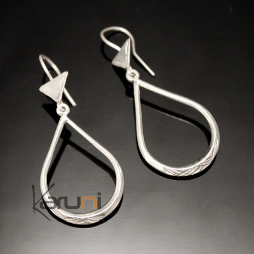 Bijoux Touareg Ethniques Boucles d'oreilles en Argent 71 Goutte d'Eau