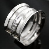 Bijoux Touareg Ethniques Bracelet Manchette en Argent Concave Grave 03 b