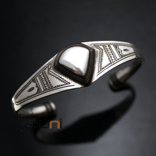 Bracelet en Argent et Ebène Large AMRI 02 Goutte