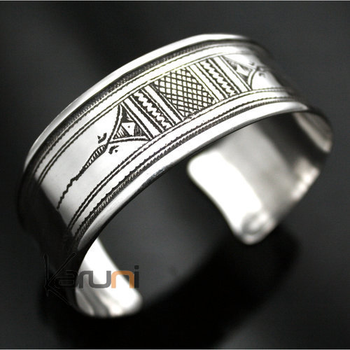 Bracelet en argent Large Plat Bandeau Grav Homme/Femme 10