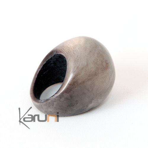 Tagua and Co Bague bombée en Graine Ivoire Végétale Ronda Gris Bijoux Design Créateur