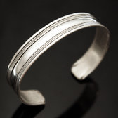 Bijoux Ethniques Indiens Bracelet Jonc en Argent Mix Homme/Femme Nepal 05 Plat Filigranes