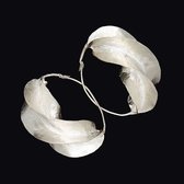 Bijoux Ethniques Africains Boucles d'Oreilles Croles Peul Fulani Mali 14P plaqu argent 8 cm Feuille KARUNI