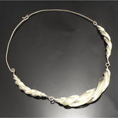 Bijoux Ethniques Africains Collier Tour de cou Plaqu Argent Peul Fulani 3 Feuilles twist S KARUNI 02