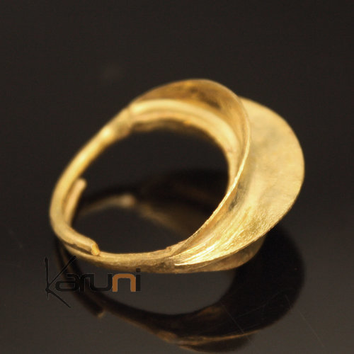 Bijoux Ethniques Bague Rglable Bronze Dor Peul Fulani 19 Feuille c