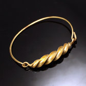 Bijoux Ethniques Africains Bracelet Peul Fulani Mali 03 Bronze Dor feuille twist fine attache