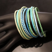 Bijoux Ethniques Africains Bracelets JOKKO en Plastique Recycl Homme Femme Enfant 19 Bleu/Vert Mix (x12) r