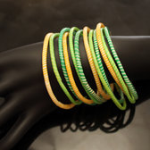 Bijoux Ethniques Africains Bracelets JOKKO en Plastique Recyclé Homme Femme Enfant 17 Vert/Jaune (x12) e