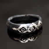 Bijoux Ethniques Africains Touareg Bague Anneau en Argent et Corne Synthtique Mauritanie Filigranes 01 b