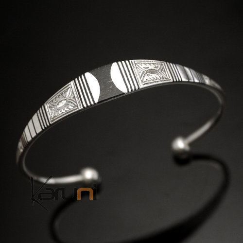 Bracelet en Argent Large Ebène homme/femme 02