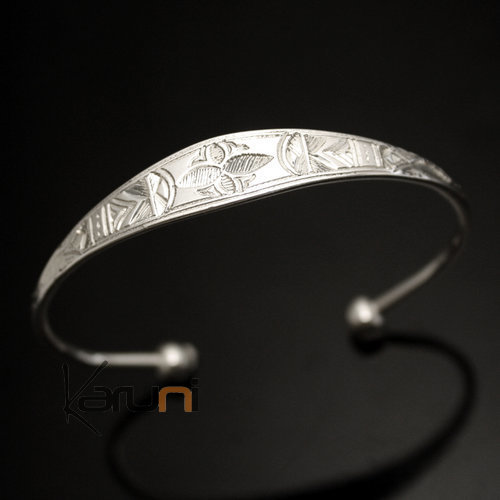 Bracelet en argent large Gravé Homme/Femme 01