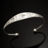 Bijoux Touareg Ethniques Bracelet en argent large Gravé Homme/Femme 01
