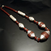 Bijoux Touareg Ethniques Collier Argent et perles d'Agate - KARUNI