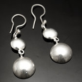 Bijoux Touareg Ethniques Boucles d'oreilles en Argent 02 Pendants Ronds Lisses Inspiration Karuni