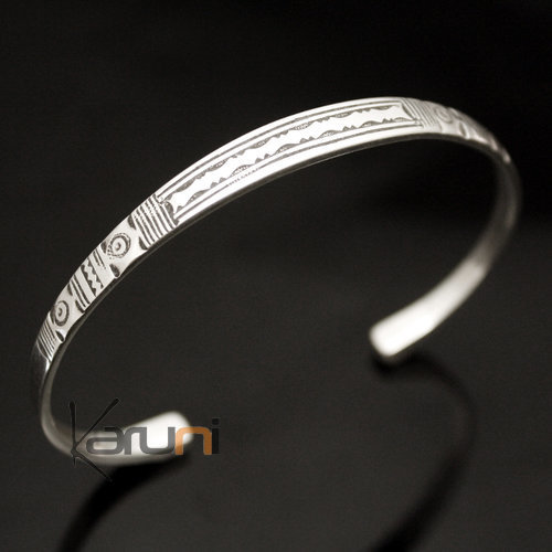 Bijoux Touareg Ethniques Bracelet en argent large Gravé Homme/Femme 37