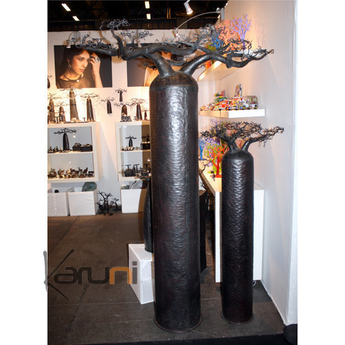 Arbre à  porte-bijoux design Décoration Baobab droit 150 cm métal recyclé Madagascar