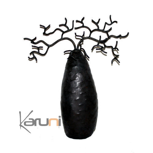 Arbre  bijoux porte-bijoux mural Baobab 16-18 cm bomb mtal recycl Madagascar