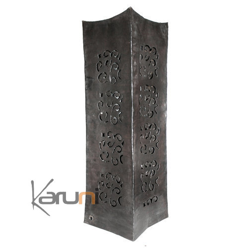 Vase Design rectangle haut 70 cm Lampe luminaire mtal recycl Madagascar 5