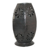 Vase Design ovale bombé 30 cm métal recyclé Madagascar