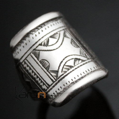 Bijoux Touareg Ethniques Bague Chevalire en Argent Grave homme/femme 15