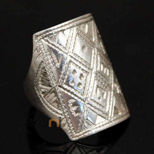 Bijoux Touareg Ethniques Bague Chevalire en Argent Grave homme/femme 16