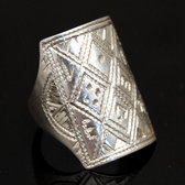 Bijoux Touareg Ethniques Bague Chevalire en Argent Grave homme/femme 16