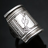 Bijoux Touareg Ethniques Bague Chevalire en Argent Grave homme/femme 17