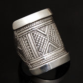 Bijoux Touareg Ethniques Bague Chevalire en Argent Grave homme/femme 18