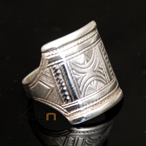Bijoux Touareg Ethniques Bague Chevalire en Argent Grave homme/femme 19