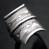 Bijoux Touareg Ethniques Bague Chevalire en Argent Grave homme/femme 3 lignes 40