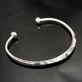 Bijoux Touareg Ethniques Bracelet en argent et bne Angle Homme/Femme 03 Grav b